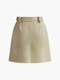 COMMENSE Belted Suede Mini Skirt* Skirts|Bottoms