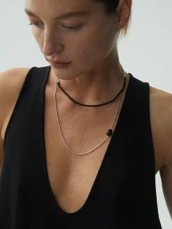 COMMENSE Black Onyx Beaded Necklace* Necklaces|Accessories