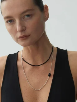 COMMENSE Black Onyx Beaded Necklace* Necklaces|Accessories