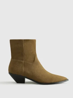 COMMENSE Block Heel Western Zip Ankle Boots* Shoes|Accessories