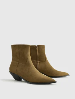 COMMENSE Block Heel Western Zip Ankle Boots* Shoes|Accessories