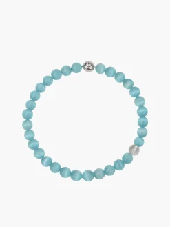 COMMENSE Blue Cat Eye Stone Beaded Necklace* Necklaces|Accessories