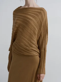COMMENSE Boheme Asymmetrical Neck Loose Sweater* Sweater Tops|Sweaters & Cardigans