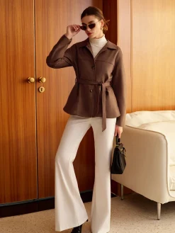 COMMENSE Boheme Belted Suede Polo Jacket* Outerwear|Jackets