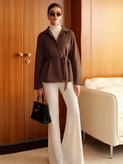 COMMENSE Boheme Belted Suede Polo Jacket* Outerwear|Jackets