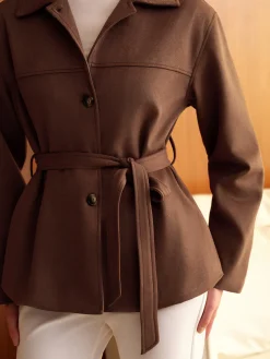 COMMENSE Boheme Belted Suede Polo Jacket* Outerwear|Jackets