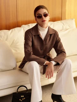 COMMENSE Boheme Belted Suede Polo Jacket* Outerwear|Jackets
