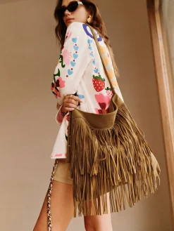 COMMENSE Boheme Buckle-Design Tassel Shoulder Bag* Bags|Accessories