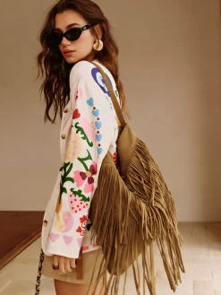 COMMENSE Boheme Buckle-Design Tassel Shoulder Bag* Bags|Accessories