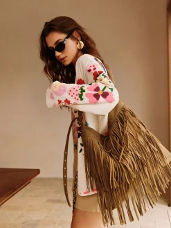 COMMENSE Boheme Buckle-Design Tassel Shoulder Bag* Bags|Accessories
