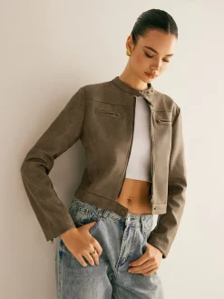 COMMENSE Boheme Button-Collar Zipper Jacket* Outerwear|Jackets