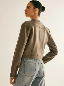 COMMENSE Boheme Button-Collar Zipper Jacket* Outerwear|Jackets