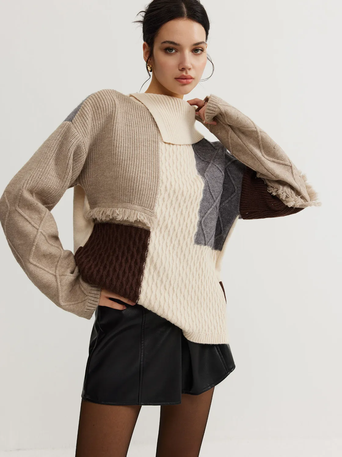 COMMENSE Boheme Color Block Knit Top* Sweater Tops|Sweaters & Cardigans