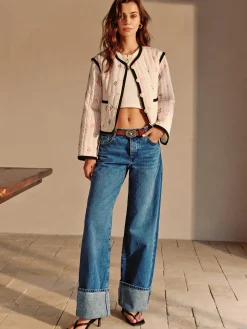 COMMENSE Boheme Contrast Piping Short Jacket* Outerwear|Jackets