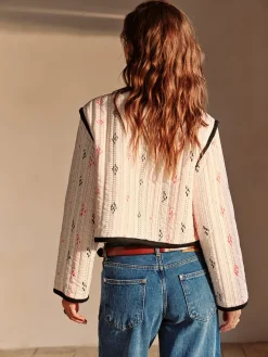 COMMENSE Boheme Contrast Piping Short Jacket* Outerwear|Jackets