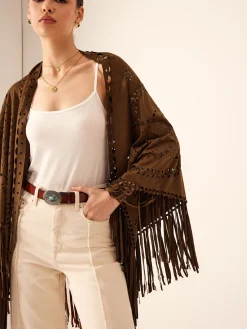 COMMENSE Boheme Hollow Tassel Shawl* Outerwear