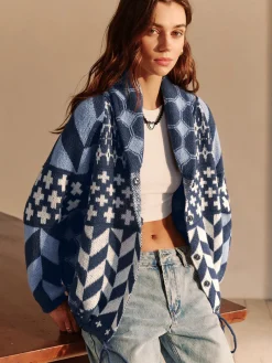 COMMENSE Boheme Printed Lapel Cardigan* Cardigans|Sweaters & Cardigans