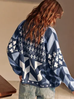COMMENSE Boheme Printed Lapel Cardigan* Cardigans|Sweaters & Cardigans