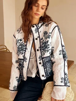 COMMENSE Boheme Printed Piping Cozy Jacket* Outerwear|Jackets