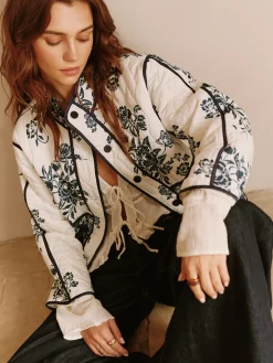 COMMENSE Boheme Printed Piping Cozy Jacket* Outerwear|Jackets