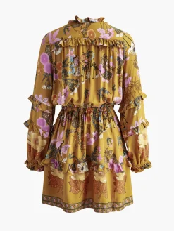 COMMENSE Boheme Printed Ruffle Cozy Dress* Vacation Dresses|Short Dresses