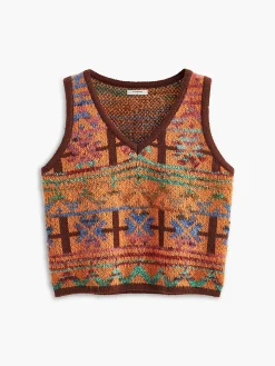 COMMENSE Boheme V-Neck Sweater Vest* Sweater Vests|Sweaters & Cardigans