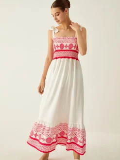COMMENSE Bohemian Print Elastic Long Dress* Casual Dresses|Vacation Dresses