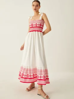 COMMENSE Bohemian Print Elastic Long Dress* Casual Dresses|Vacation Dresses