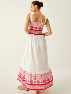 COMMENSE Bohemian Print Elastic Long Dress* Casual Dresses|Vacation Dresses