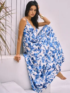 COMMENSE Boho Blooming Floral Print Pocket Cami Long Dress* Floral Dresses|Vacation Dresses