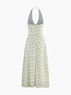 COMMENSE Boho Multi Floral Halter Midi Dress* Casual Dresses|Floral Dresses