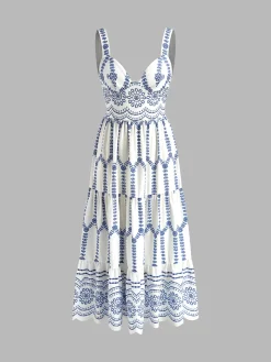 COMMENSE Boho Printed Flowy Tank Long Dress* Vacation Dresses|Summer Dresses