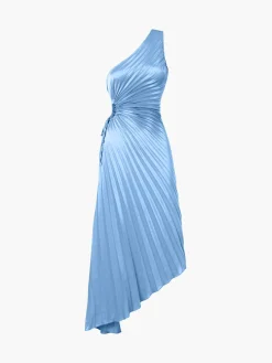 COMMENSE Bold In Pleat Satin Cutout Long Dress* Casual Dresses|Cocktail & Party Dresses