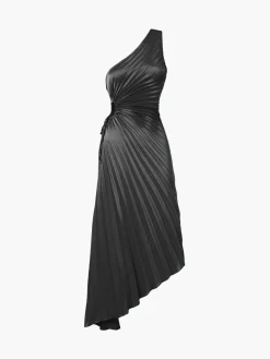 COMMENSE Bold In Pleat Satin Cutout Long Dress* Casual Dresses|Cocktail & Party Dresses