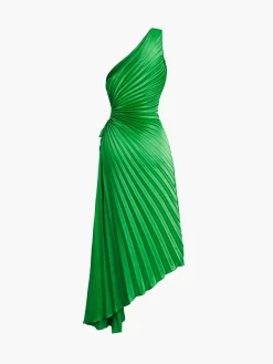 COMMENSE Bold In Pleat Satin Cutout Long Dress* Casual Dresses|Cocktail & Party Dresses