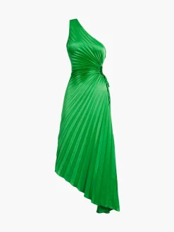 COMMENSE Bold In Pleat Satin Cutout Long Dress* Casual Dresses|Cocktail & Party Dresses