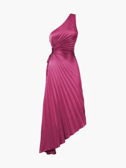 COMMENSE Bold In Pleat Satin Cutout Long Dress* Casual Dresses|Cocktail & Party Dresses