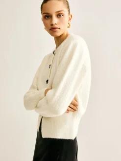 COMMENSE Bow Button Panel Cardigan* Cardigans|Sweaters & Cardigans