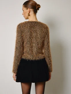 COMMENSE Bow Decor Purl Short Blouse* Tops