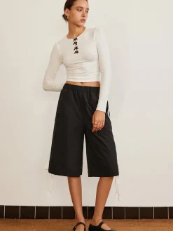 COMMENSE Bow Detail Plain T-Shirt* T-shirts|Tops