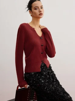 COMMENSE Bow Detail Split Pullover Sweater* Sweater Tops|Sweaters & Cardigans