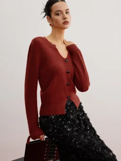 COMMENSE Bow Detail Split Pullover Sweater* Sweater Tops|Sweaters & Cardigans