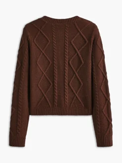 COMMENSE Bow Front Cable Knit Top* Sweater Tops|Sweaters & Cardigans