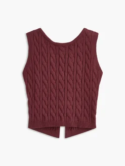 COMMENSE Bow Front Cutout Sweater Vest* Vests|Knitwear