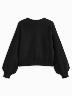 COMMENSE Bow Front Shift Sweater* Sweater Tops|Sweaters & Cardigans