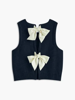 COMMENSE Bow Front Sweater Vest* Sweater Vests|Sweaters & Cardigans