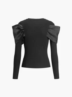 COMMENSE Bow Knot Long Sleeve Top* T-shirts|Tops