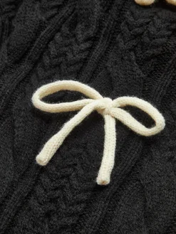 COMMENSE Bow Knotted Cable Knit Cardigan* Cardigans|Sweaters & Cardigans