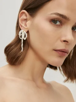 COMMENSE Bow Pearl Tassel Earrings* Earrings|Accessories