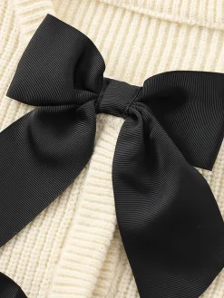COMMENSE Bow Ribbed Warm Sweater* Sweater Tops|Sweaters & Cardigans
